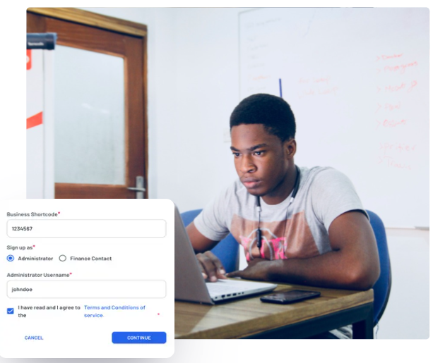 Signing up to ZiiDi Trader on a laptop